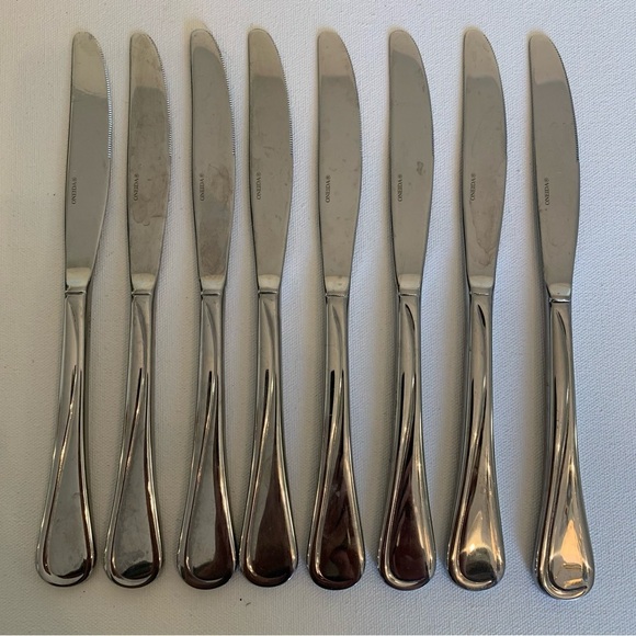 Oneida FLIGHT RELIANCE 9 Glossy Hollow 9" Dinner Knives Knife Set Stainless USA - Picture 1 of 5